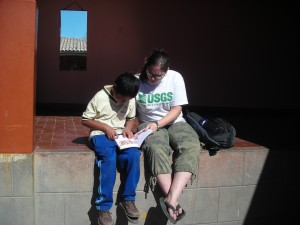 Crystal and Peruvian Orphan Reading