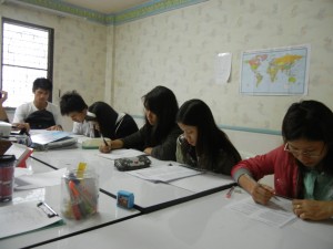 Burmese refugees studying for their GED